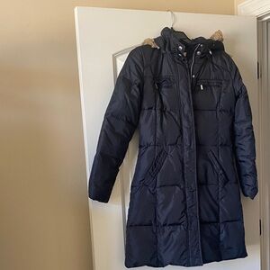 Michael Kors Black Quilted Coat with Branded Zip Pull